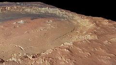 Un cráter de Marte, el gran lago de la superficie marciana cuando había agua