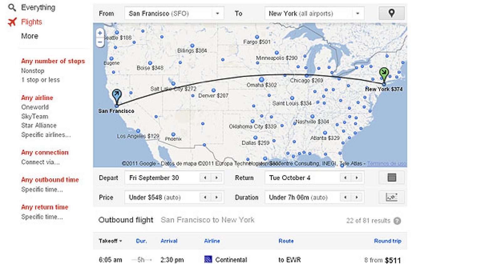 Google lanza Flight Search, un buscador de vuelos 'superrápido'