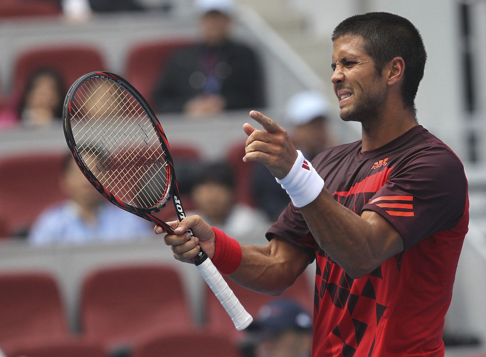 Fernando Verdasco celebra un punto sobre el italiano Flavio Cipolla.