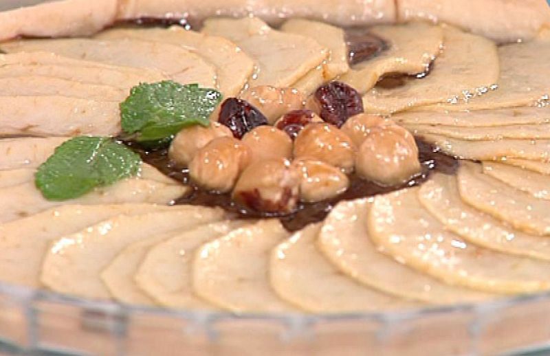 Tarta de manzanas con crema de chocolate 