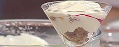 Espuma de melocotón y castañas