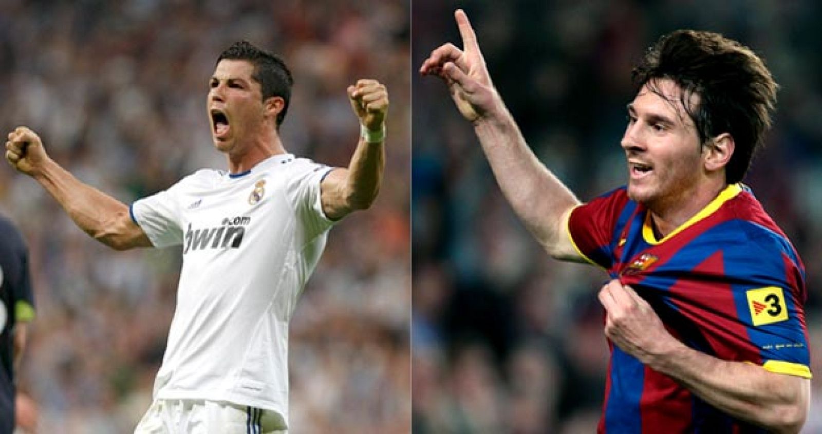 Cristiano Ronaldo y Lionel Messi, jugadores del Madrid y del Barcelona, en una imagen de archivo.
