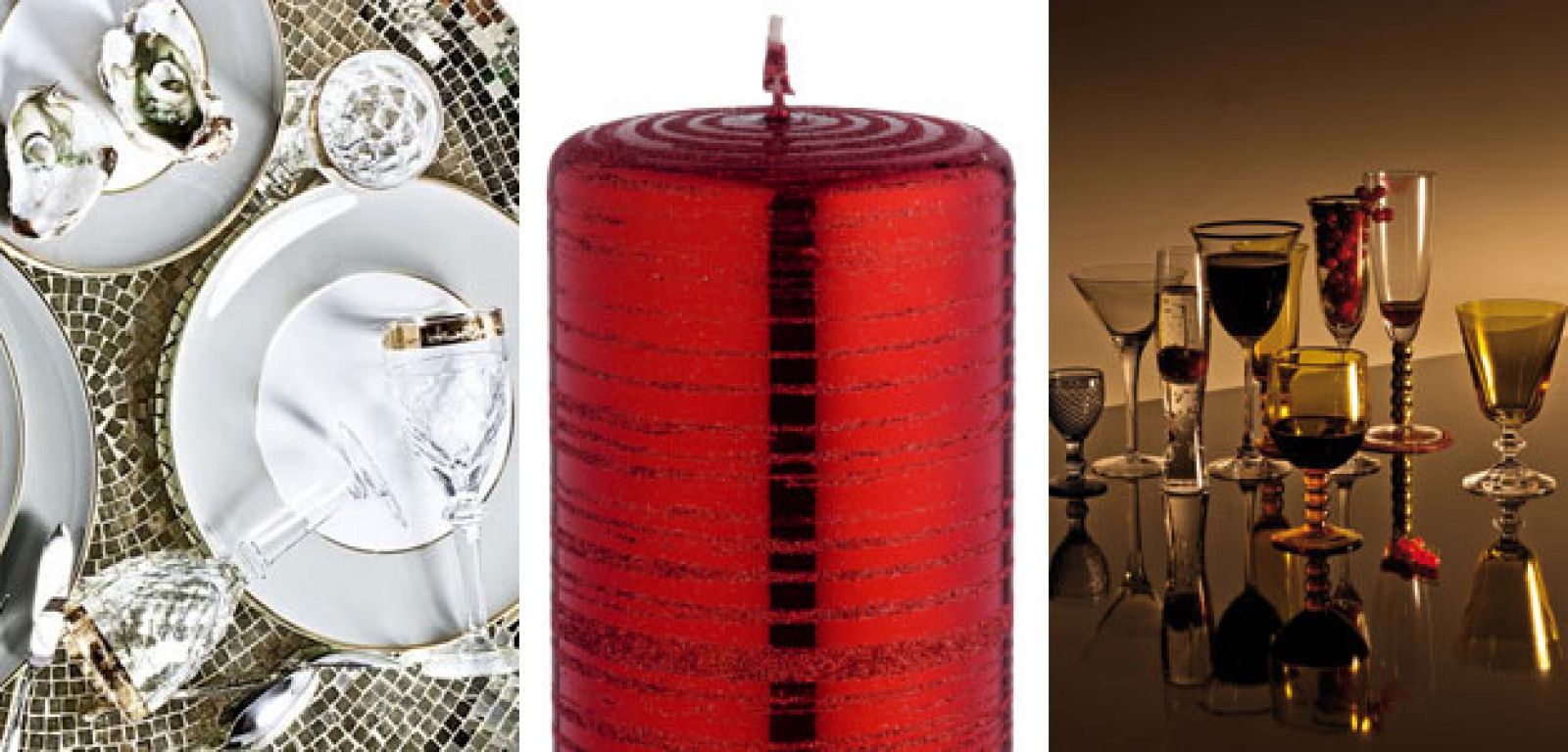 Decoración de la mesa para el menú de Navidad