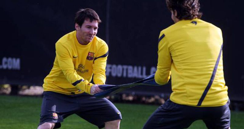 Leo Messi vuelve a entrenar con el grupo