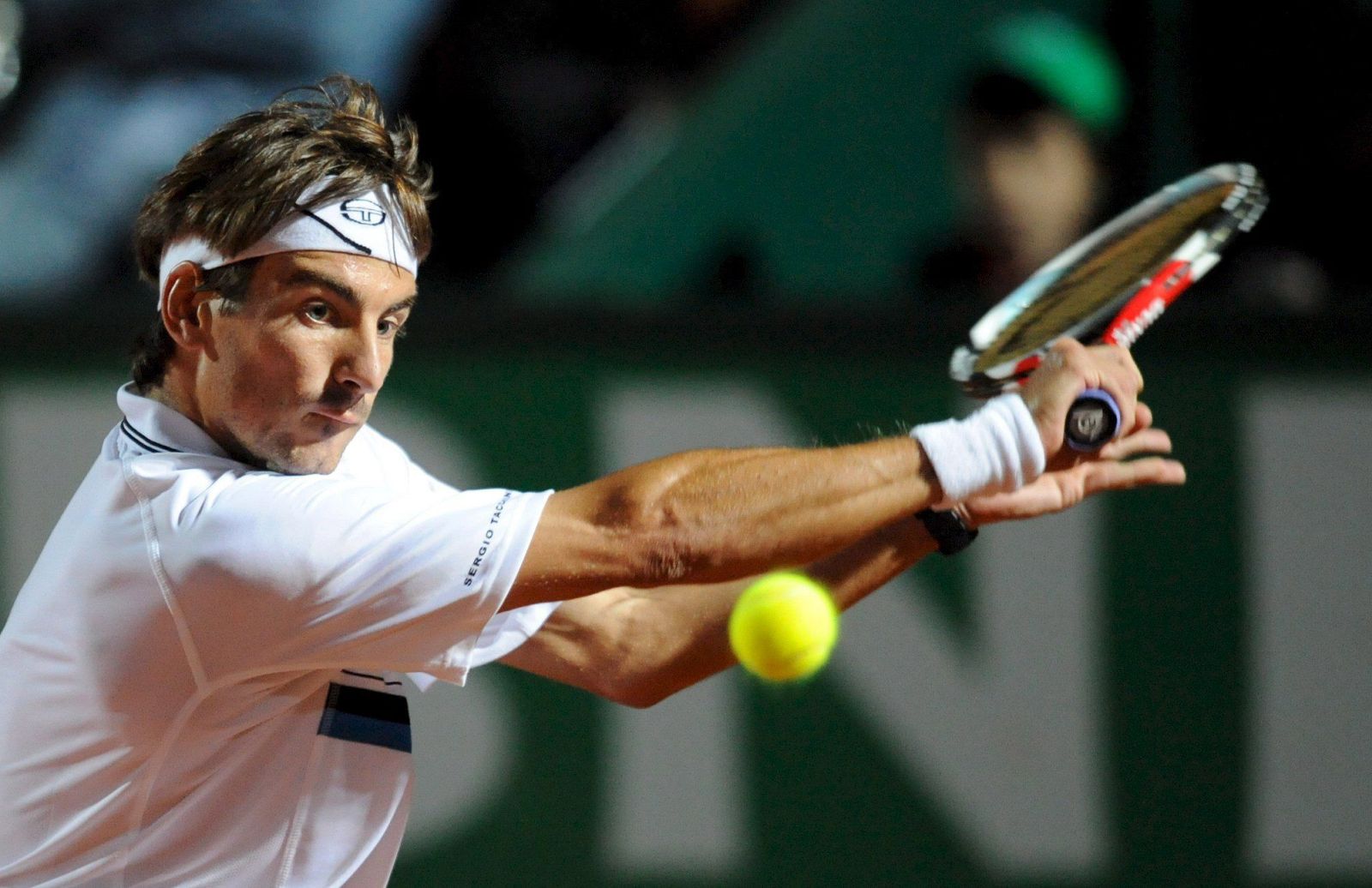 Tommy Robredo en el partido disputado ante Andy Roddick