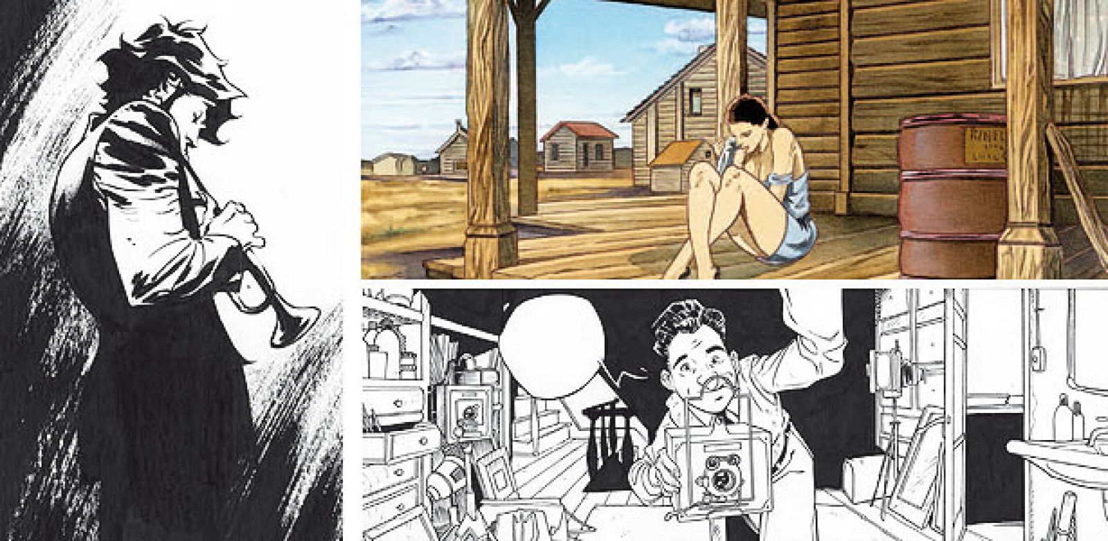 Algunos de los trabajos que podrán verse en la exposición "Un pont vers Angoulême"