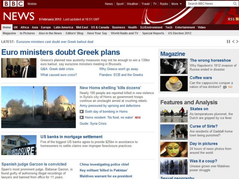 La condena al juez Garzón, portada en la prensa internacional