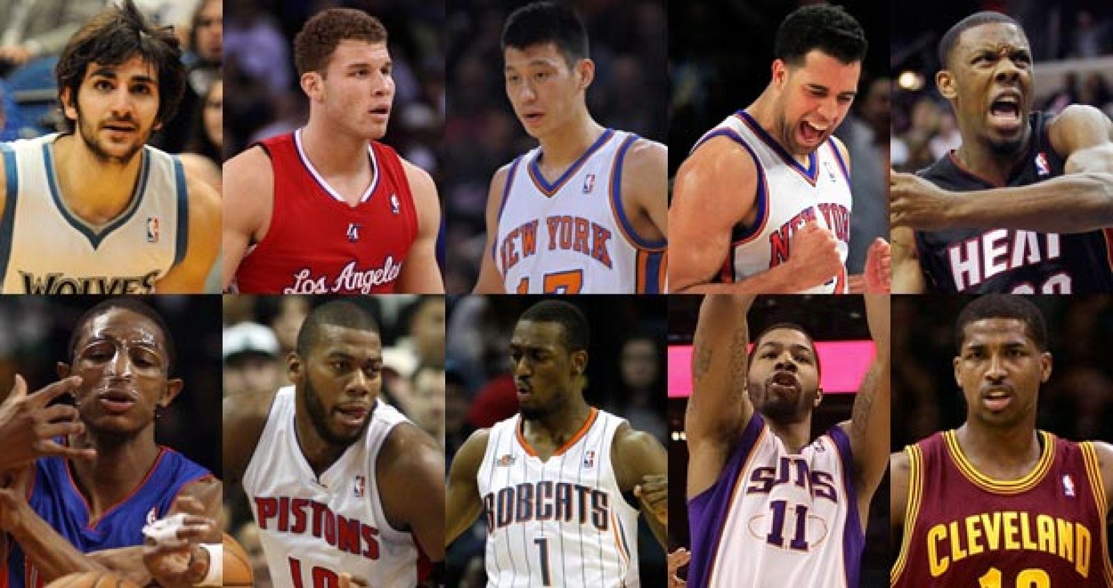 El equipo de Ricky Rubio para el partido de los novatos de primer y segundo año en el 'All Star 2012'.