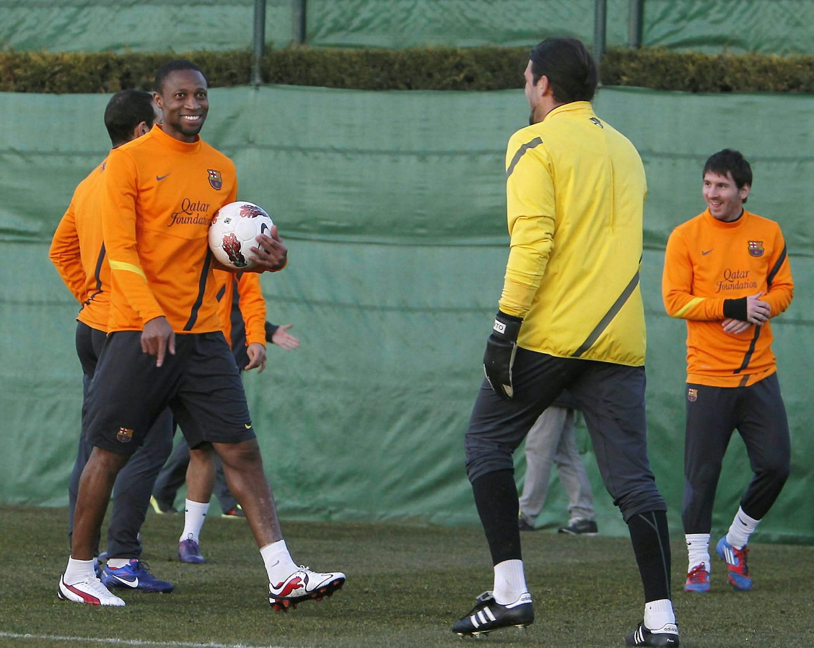 Seydou Keita durante el entrenamiento de este viernes en la ciudad deportiva de Sant Joan Despí.