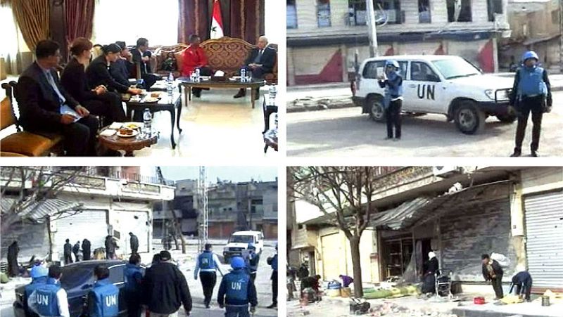 La Media Luna Roja siria entra en Baba Amro junto con la delegada de la ONU