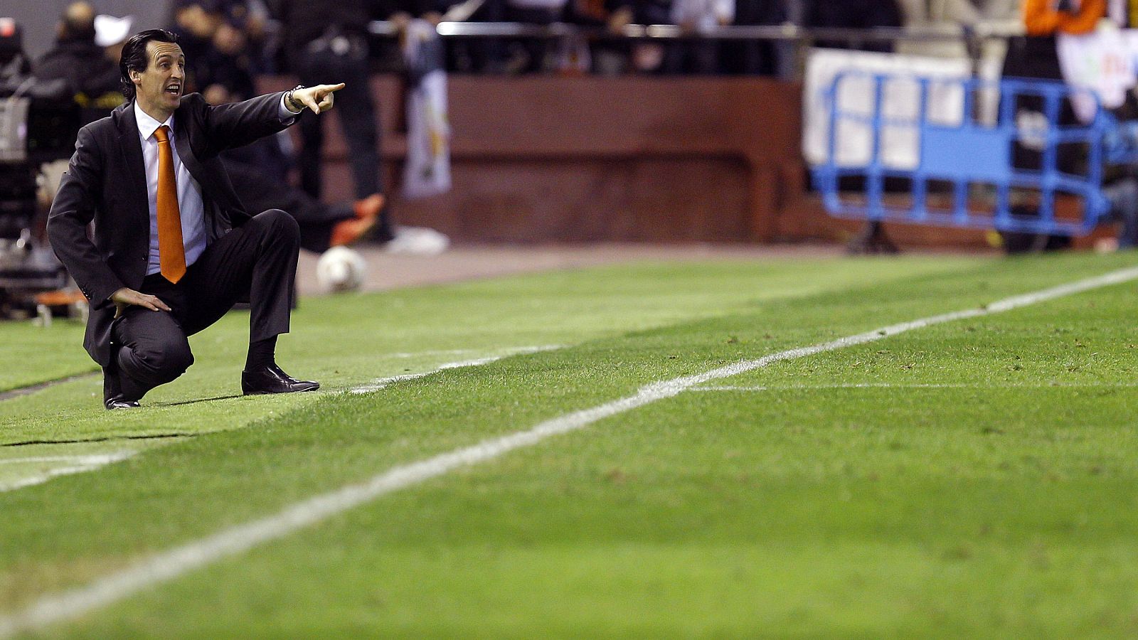 Unai Emery durante el partido de ida de octavos de final.