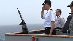 El príncipe alaba desde el Índico la "buena imagen" que los militares trasladan de España