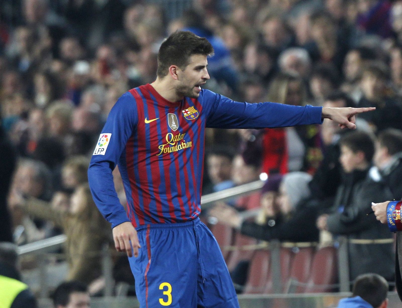 El defensa del Barcelona Gerard Pique durante un encuentro en el Camp Nou.