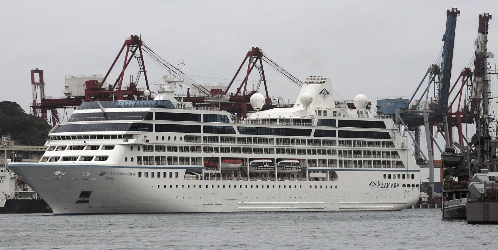 File photo of the Azamara Quest cruise ship arriving at Keelung port in northern Taiwan