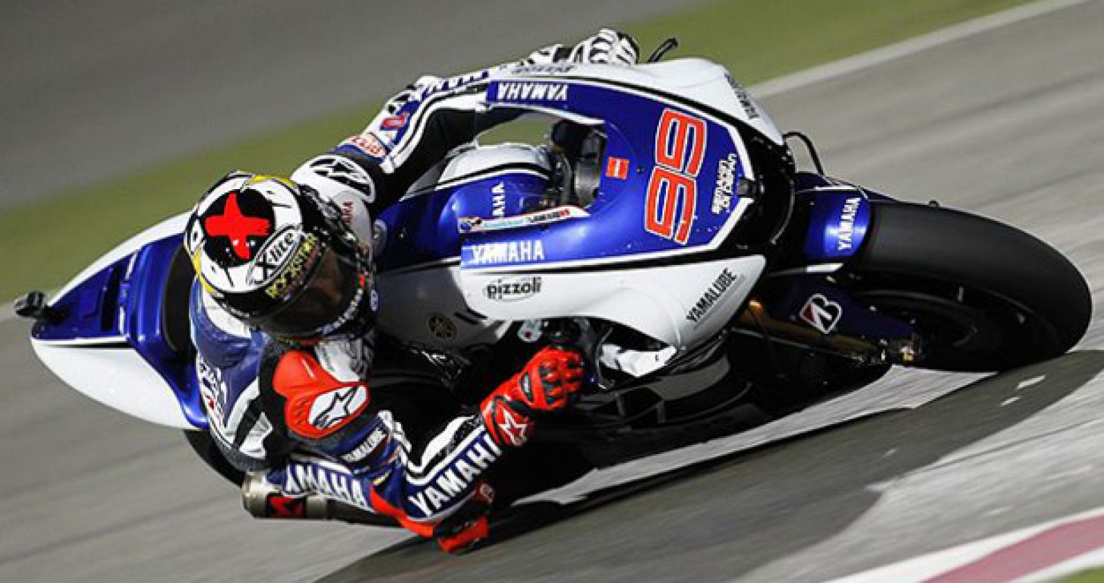 El piloto de Yamaha, Jorge Lorenzo, durante el GP de Catar.