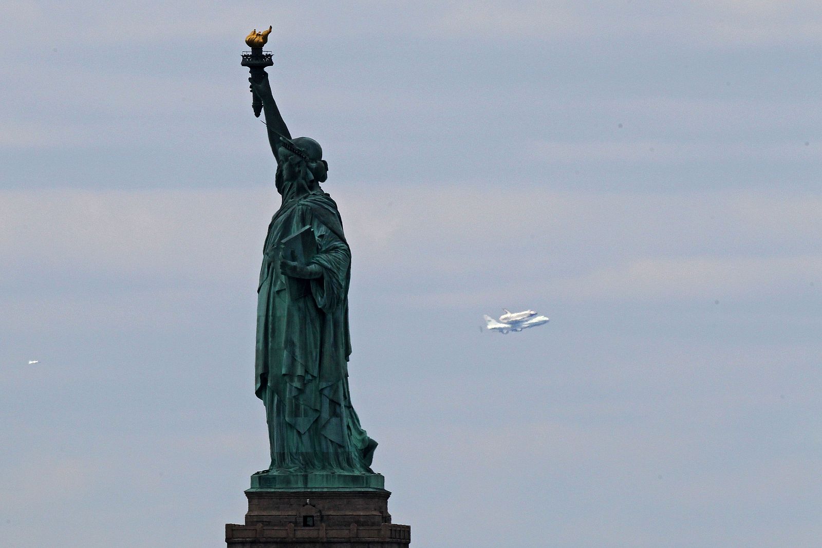Space Shuttle Enterprise Arrives In New York Atop A 747