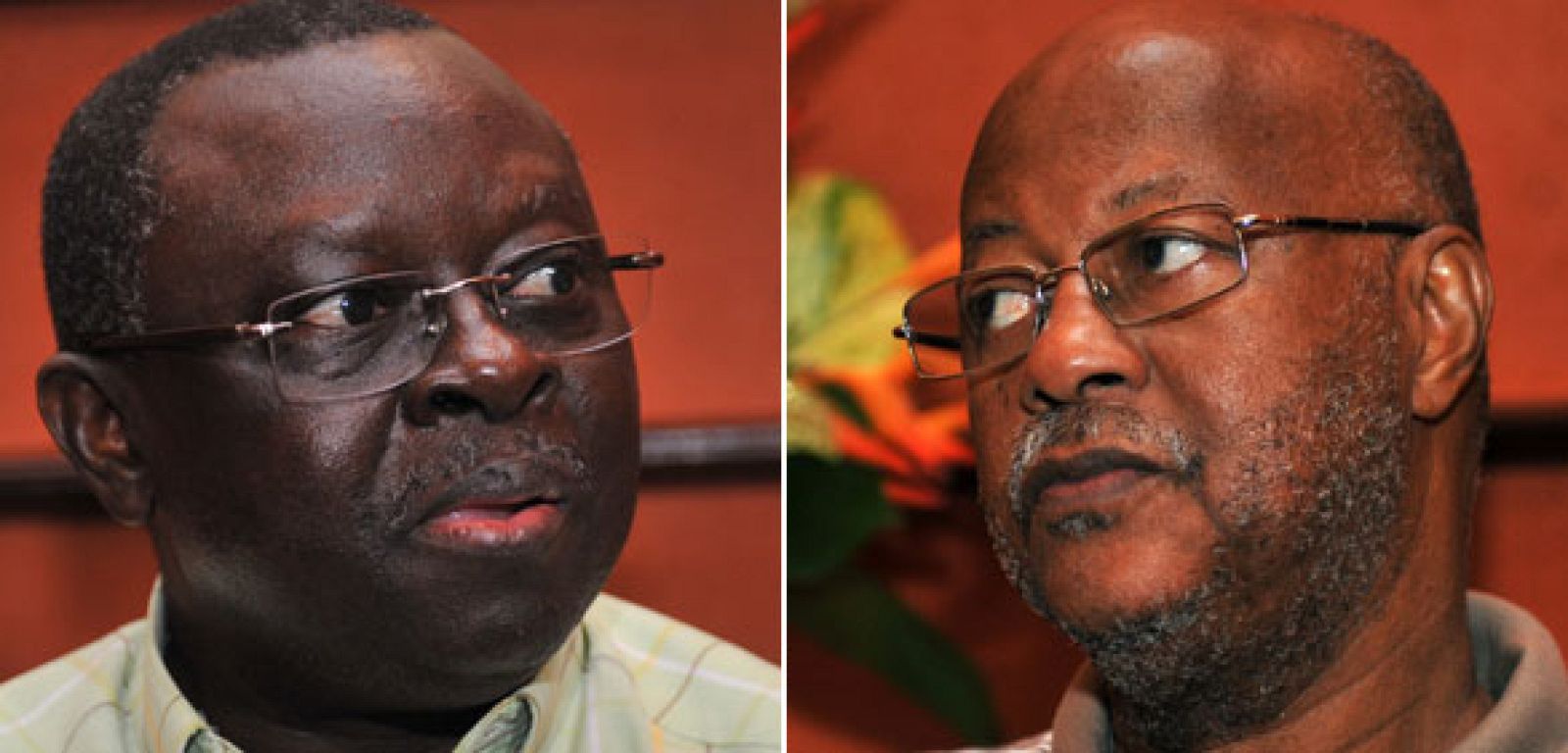 Fotografía del presidente interino de Guinea Bissau (I) y del exprimer ministro (D)