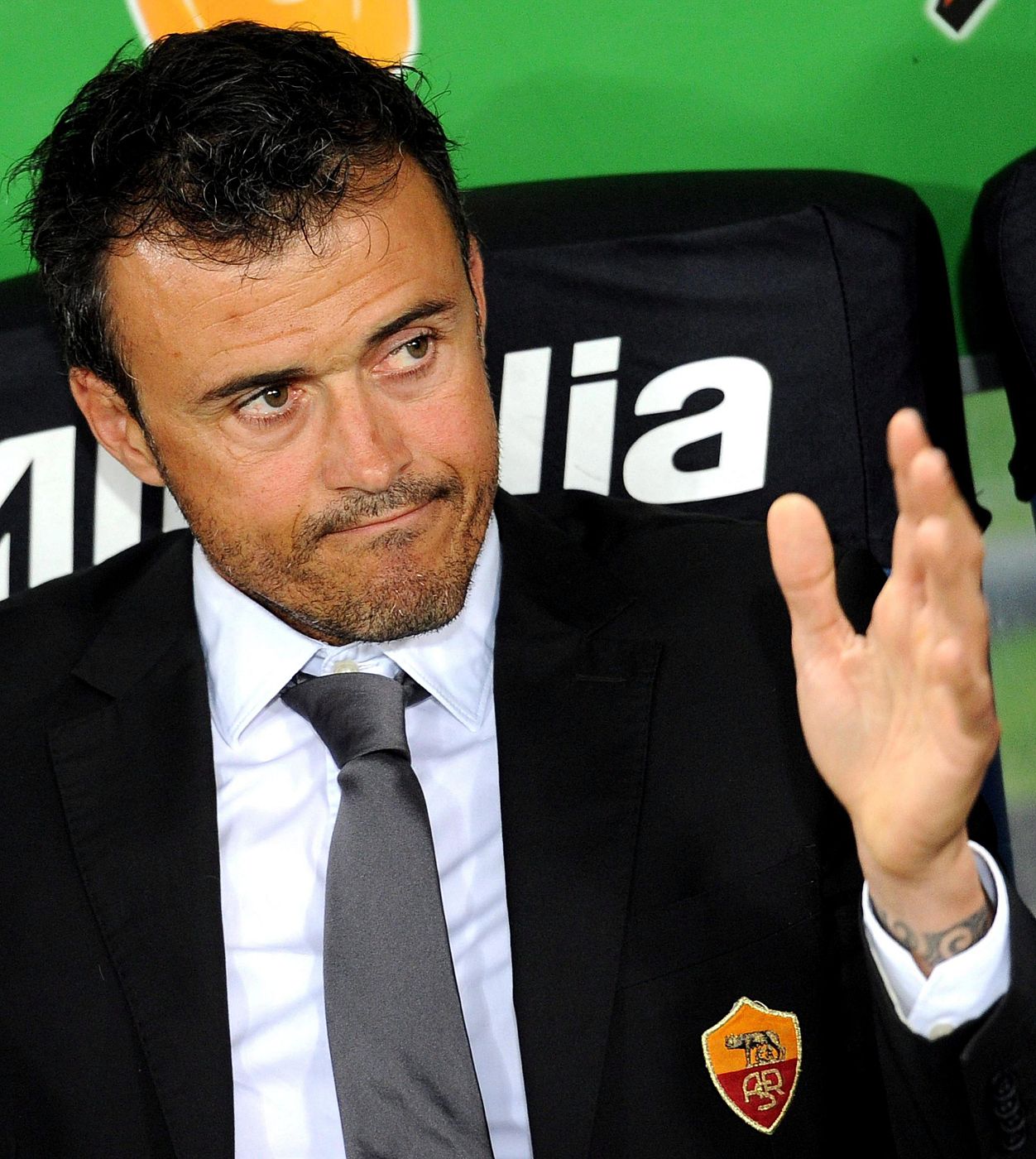 Luis Enrique, en el banquillo del Roma