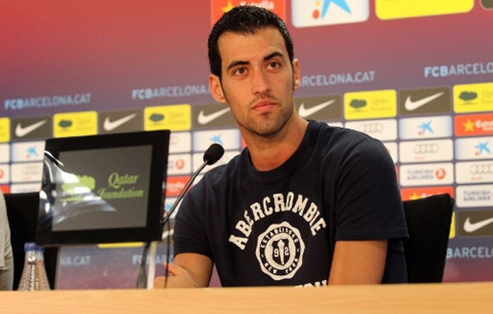 Imagen de archivo de Sergio Busquets, en rueda de prensa.