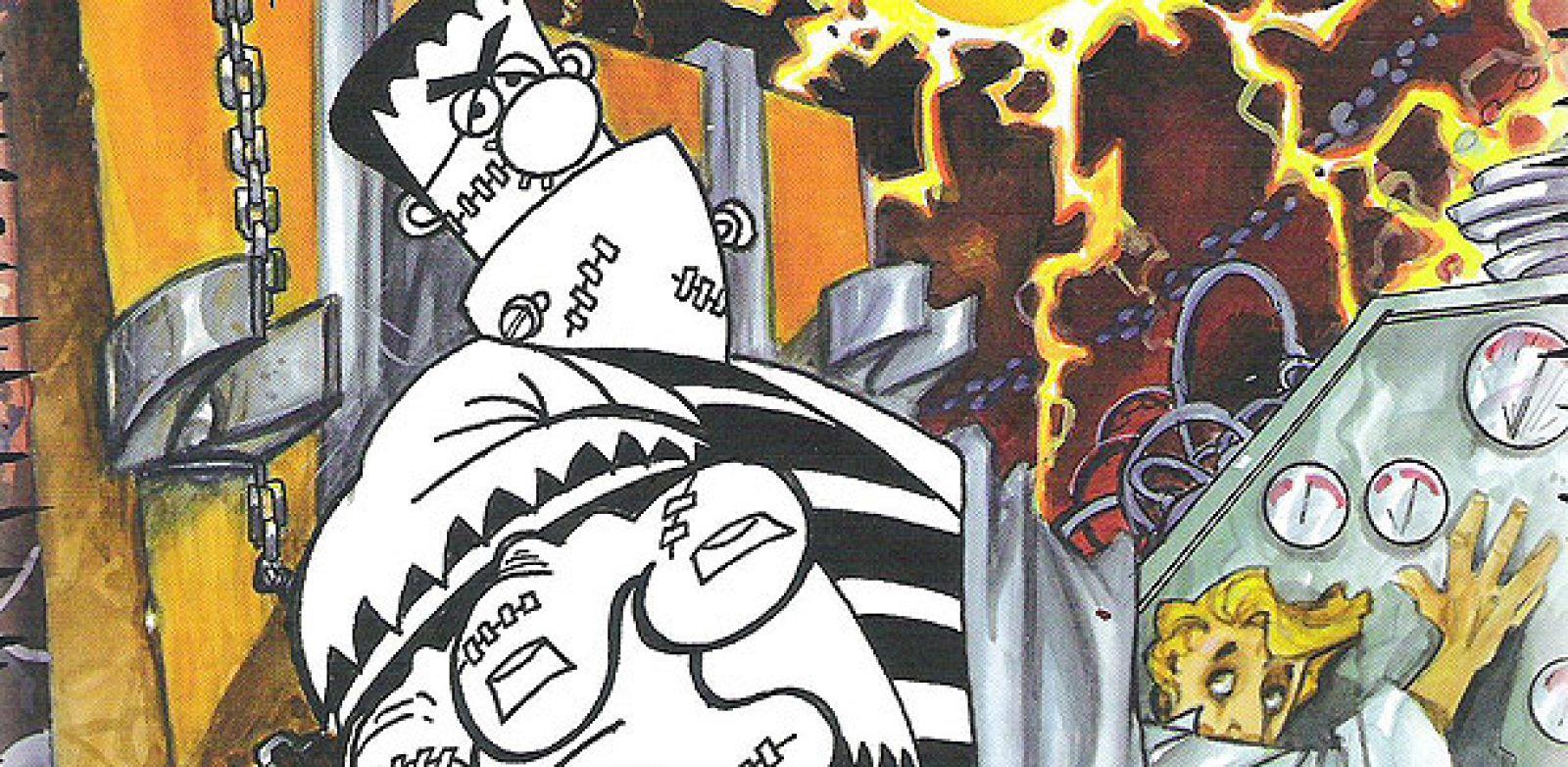 Fragmento de la portada de 'El monstruo de Frankenstein', de Azpiri y Forges