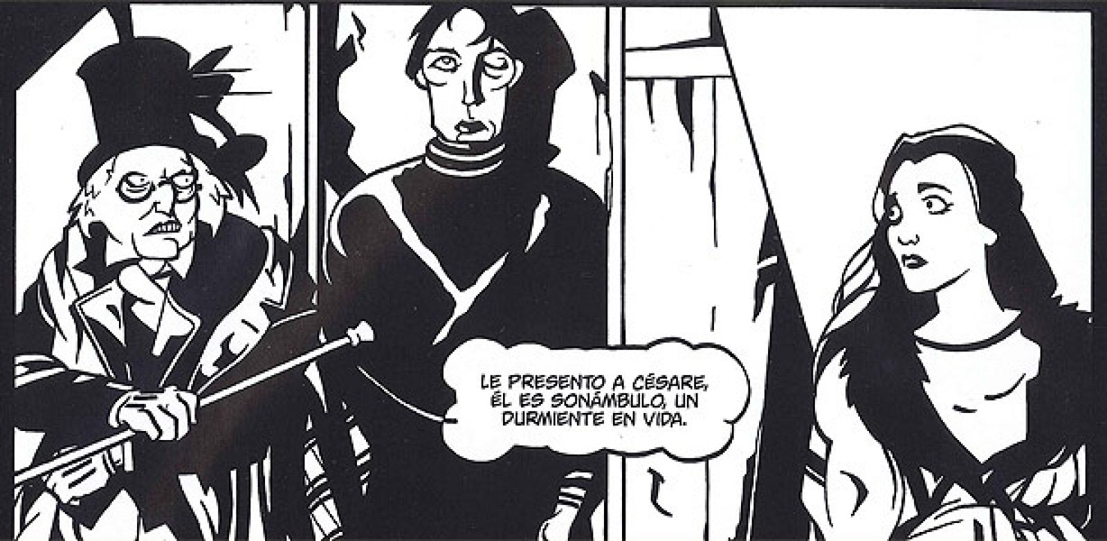 Fragmento de una viñeta de 'El gabinete del Doctor Caligari', de Diego Olmos