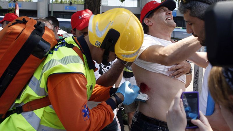 Dos detenidos y 14 heridos en la manifestación en defensa de la minería del carbón