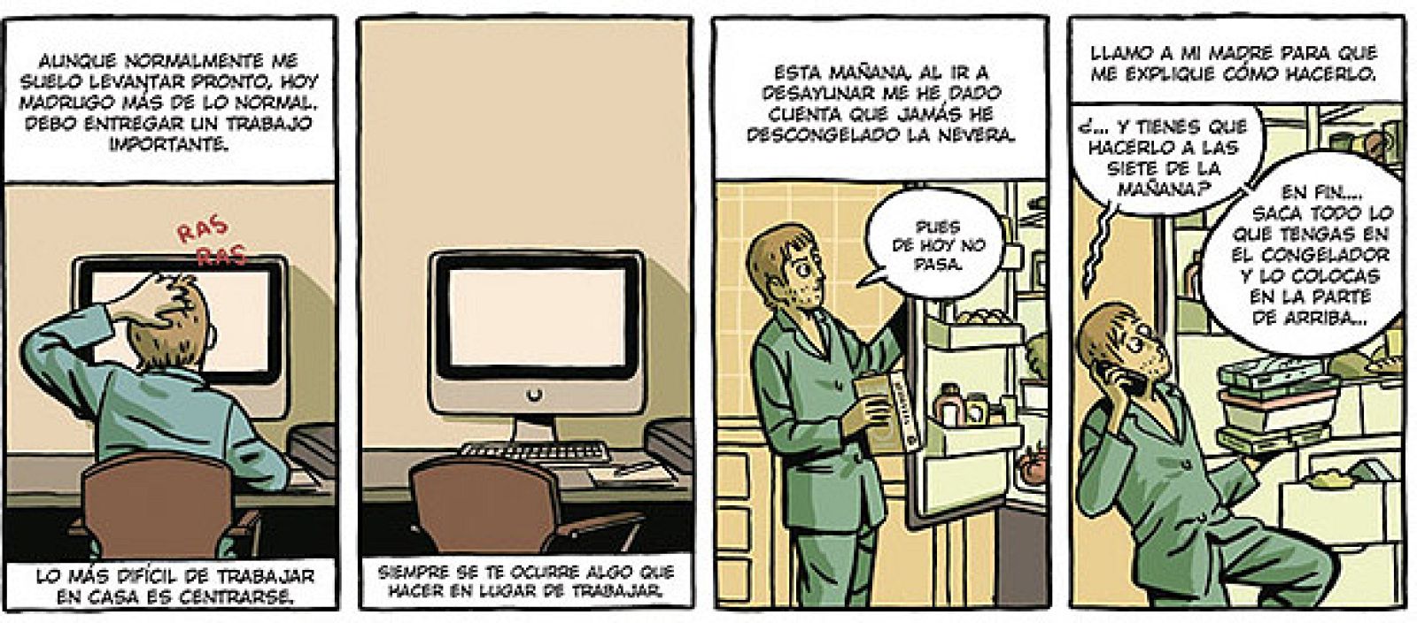 Viñetas de 'Un hombre en pijama', de Paco Roca