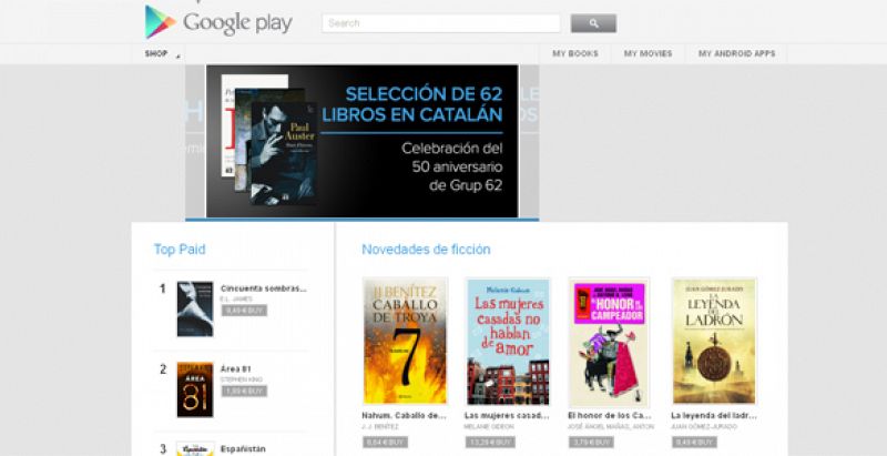 Google Play estrena su biblioteca 'on-line' en España con 100.000 títulos