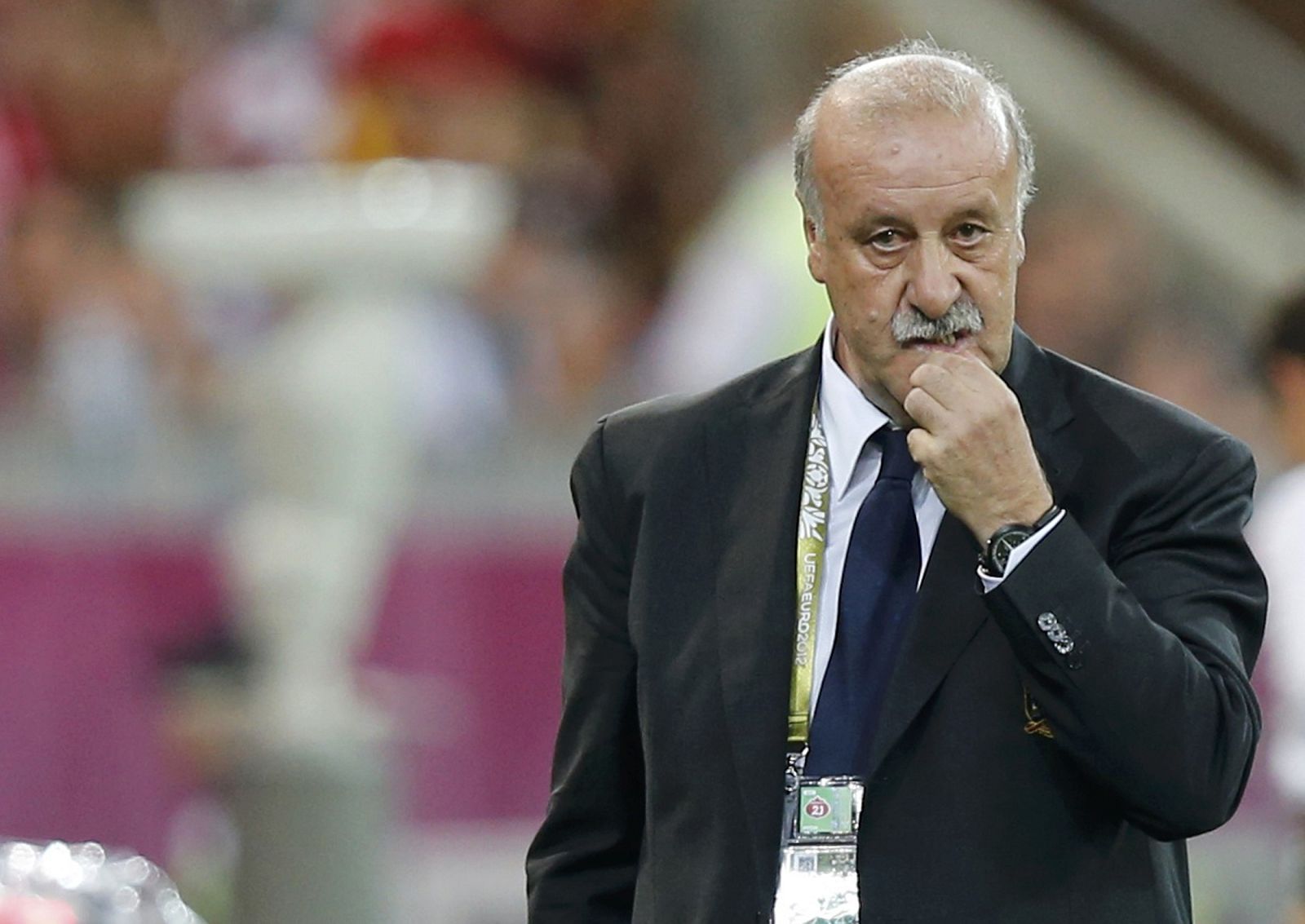 Spain's coach Del Bosque is pictured during Euro 2012 soccer match against Croatia in Gdansk