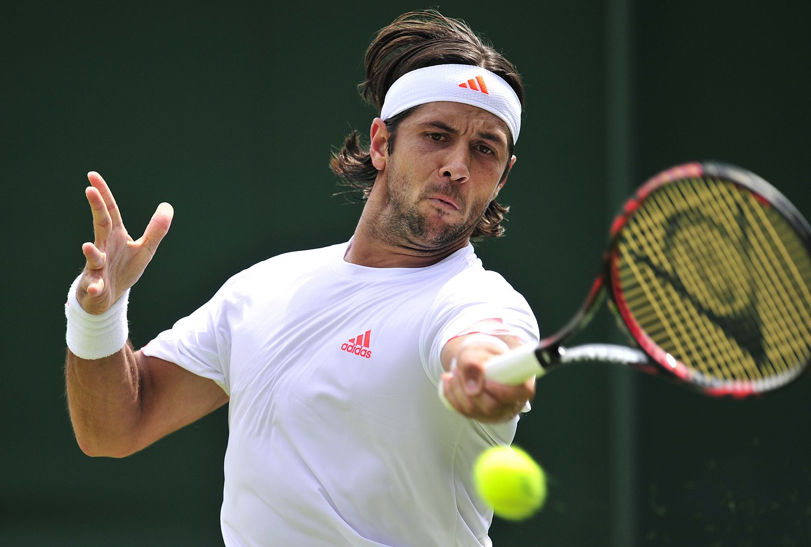 El español Fernando Verdasco durante su partido frente a Jimmy Wang.