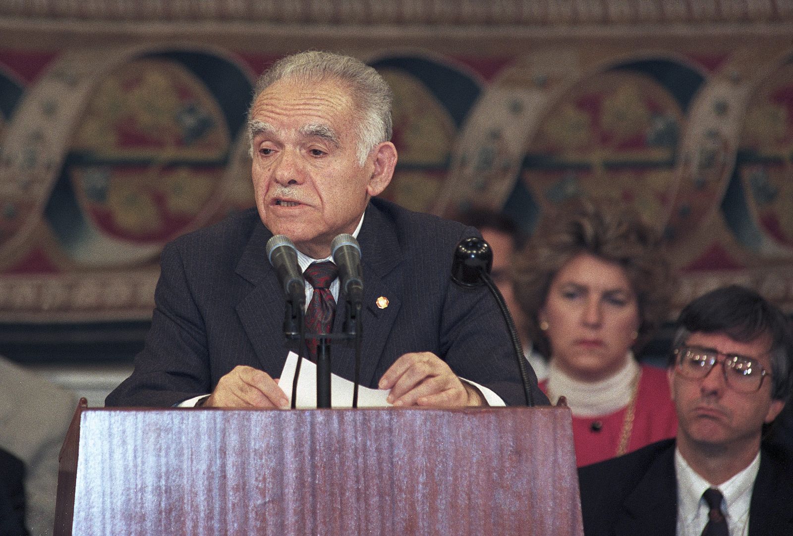 Imagen de archivo del 2012 del ex primer ministro israelí Isaac Shamir.