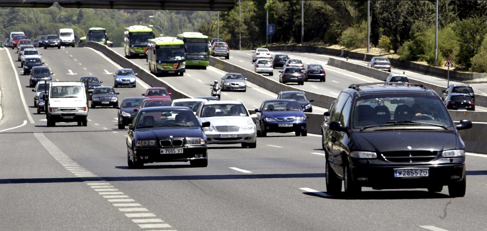 Imagen de la A-6, autovía de A Coruña, en las cercanías de Madrid el 29 de junio de 2012