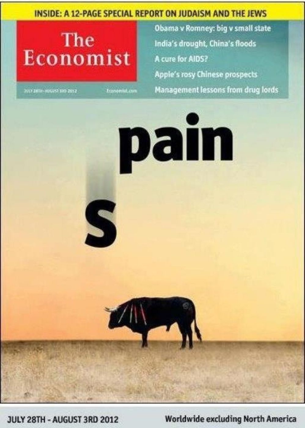 Portada del diario 'The Economist' el día 27 de julio de 2012