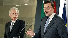 Monti no descarta acudir al fondo de rescate para que el BCE compre deuda y Rajoy evita contestar
