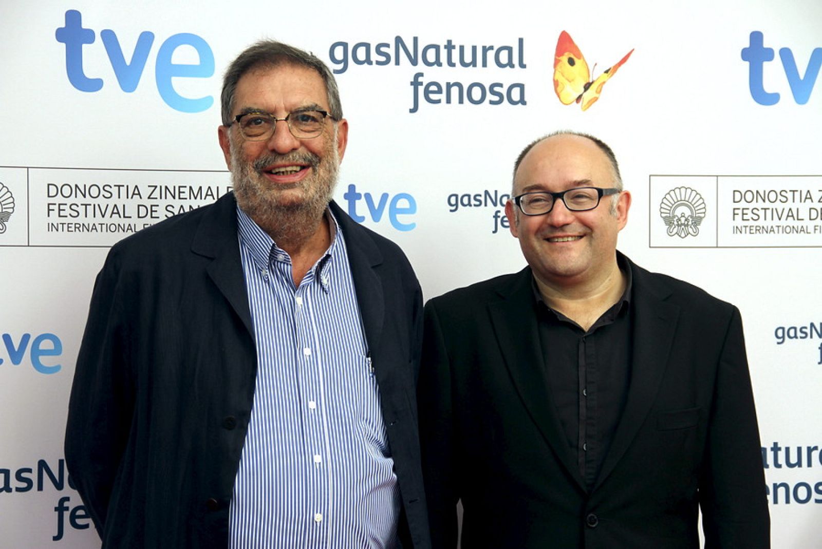 El director del Festival de San Sebastian, José Luis Rebordinos (derecha) y el presidente de la Academia de Cine, Enrique González Macho an, José Luis Rebordinos
