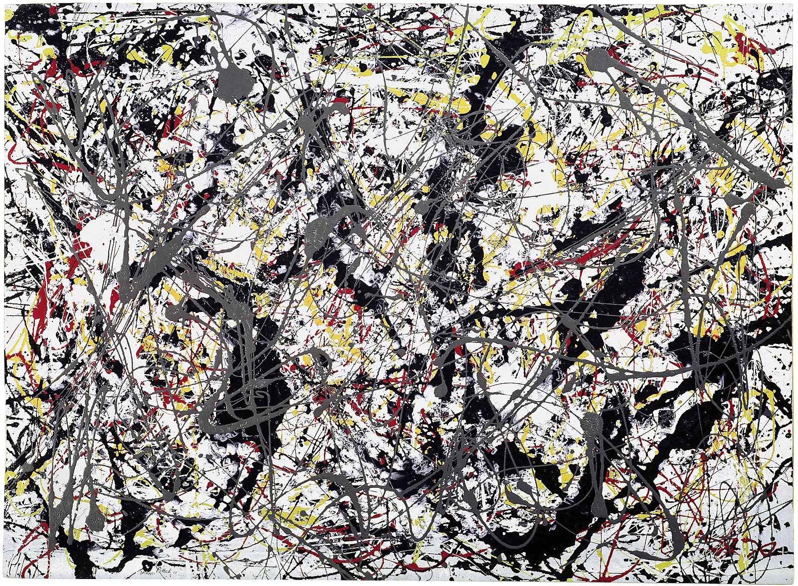 Painting (Silver over Black, White, Yellow and Red), 1948
