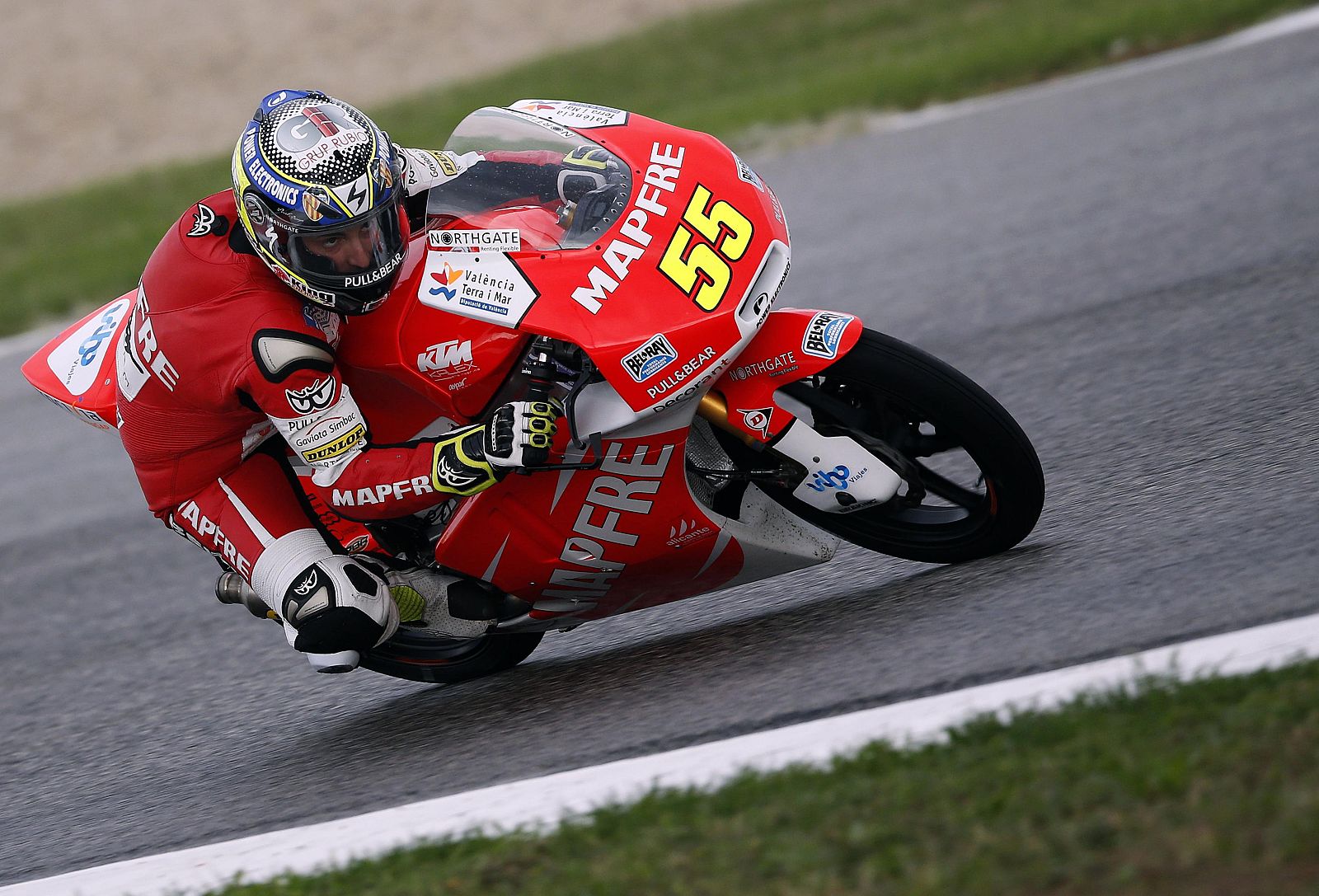 Héctor Faubel rodando con la Kalex KTM en los entrenamientos de Moto3 en Misano
