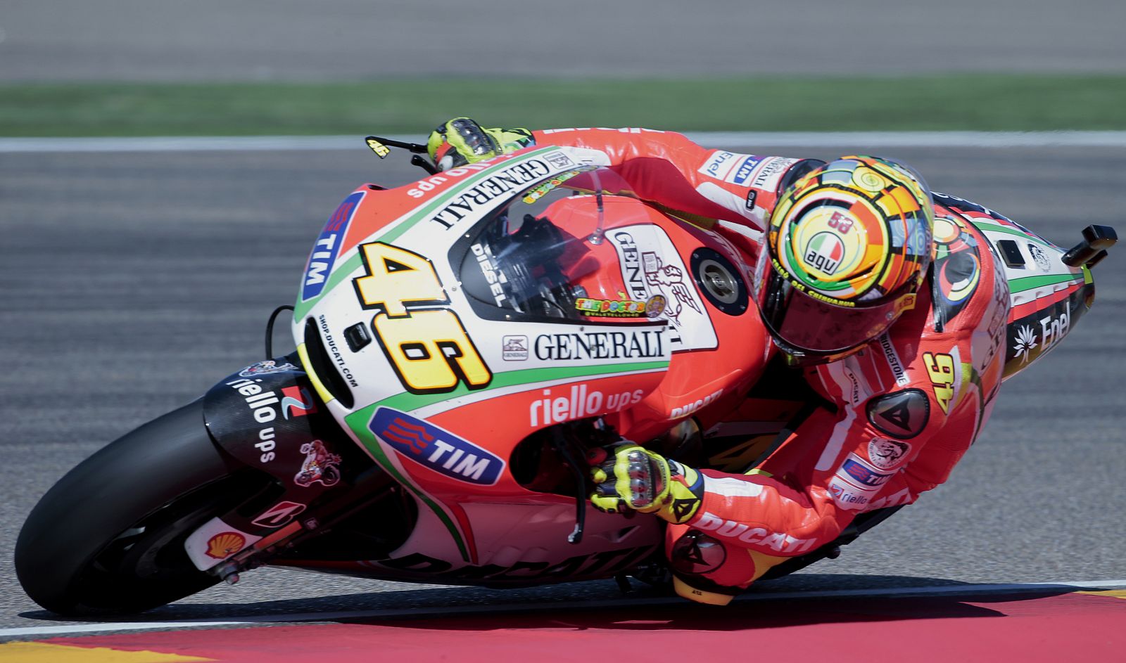 Valentino Rossi durante el último Gran Premio del mundial, en Aragón.