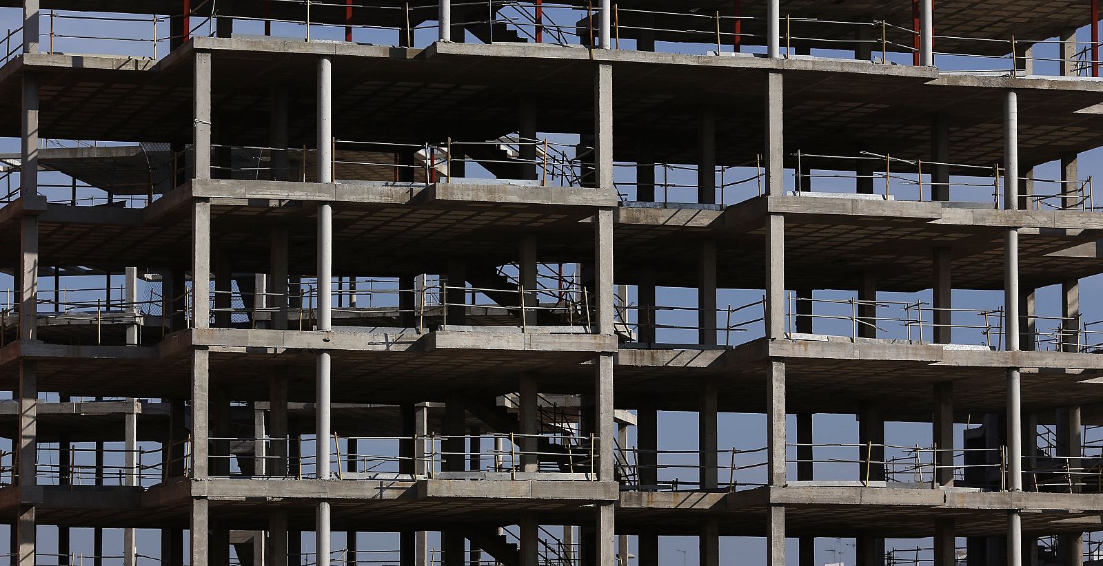 Building site where construction works have been halted is seen in Camas