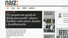 ETA ofrece su final a cambio de un acuerdo sobre "presos, desarme y desmilitarización"