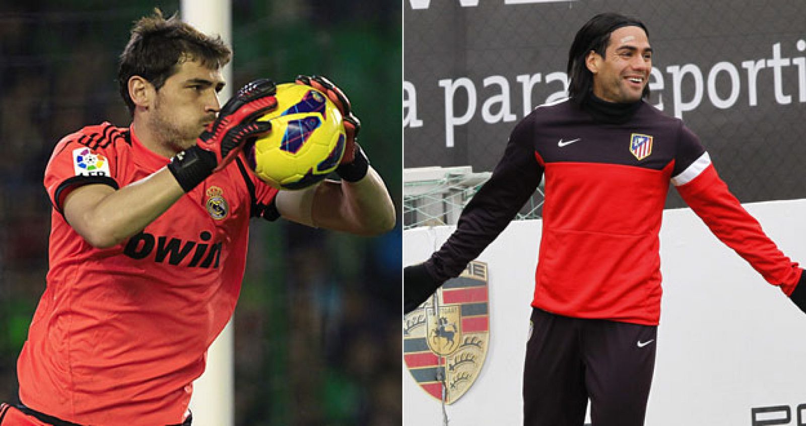 El portero Iker Casillas y el delantero Radamel Falcao, se mediran en el derbi madrileño.