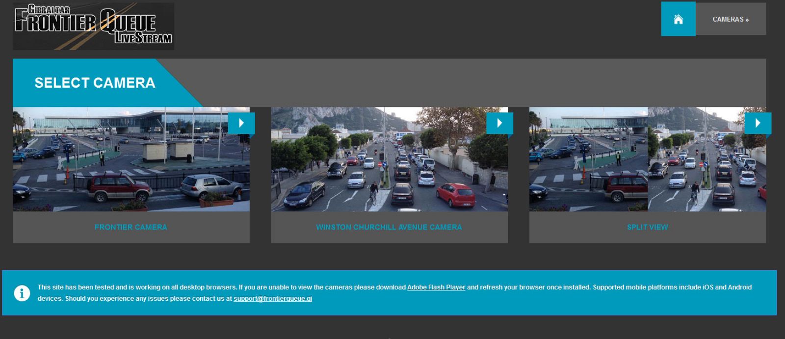 Imagen de una de las cámaras instaladas por Gibraltar en su frontera con España