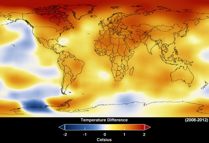 El 2012 fue el noveno año más cálido desde 1880, según la NASA