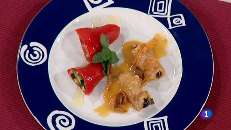 Escalopes rellenos a la naranja con canela
