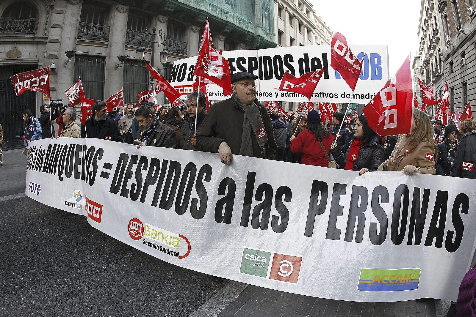Manifestación de empleados de la banca en Madrid el día 23 de enero de 2013