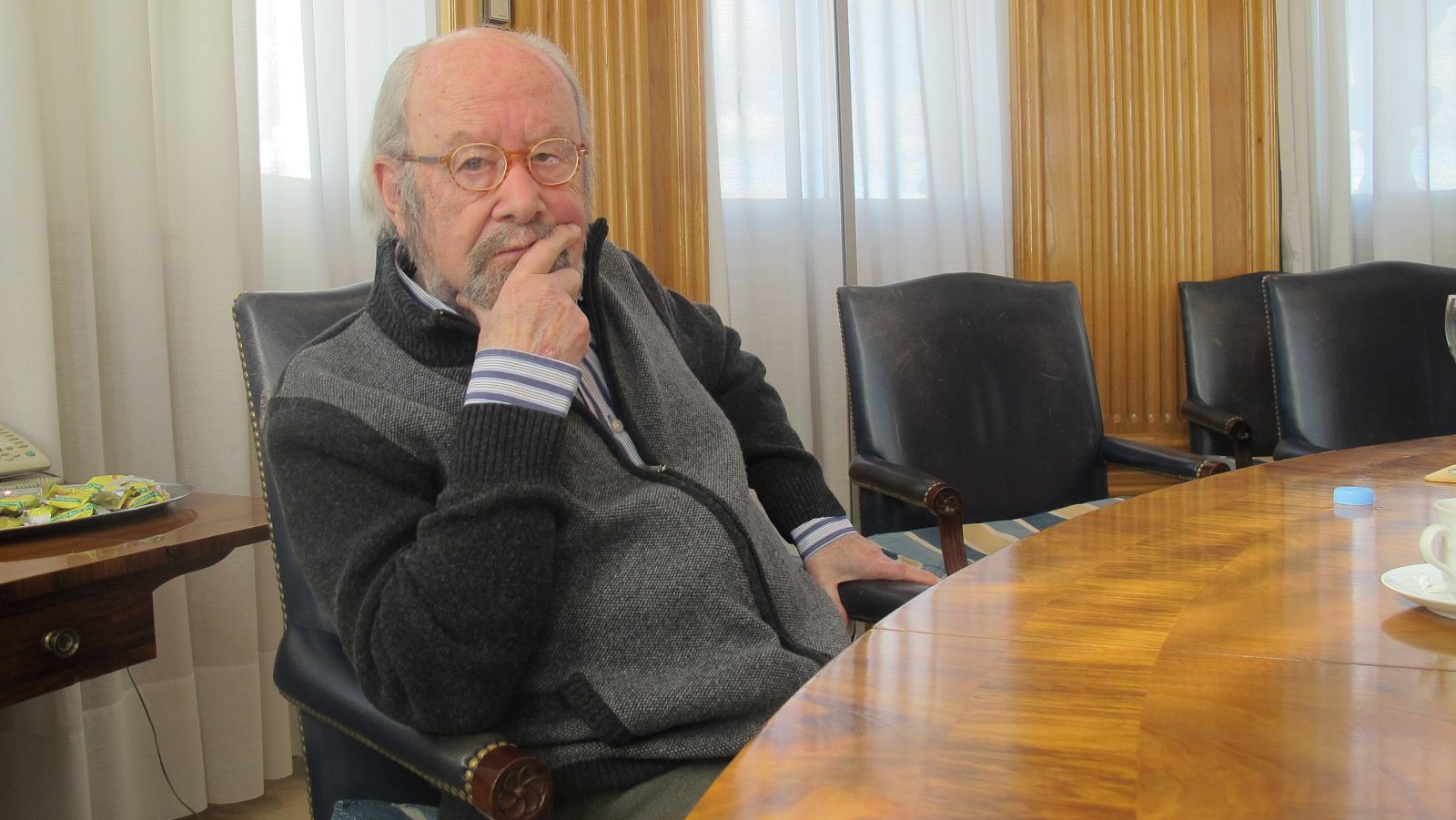 José Manuel Caballero Bonald, esta mañana en Madrid.