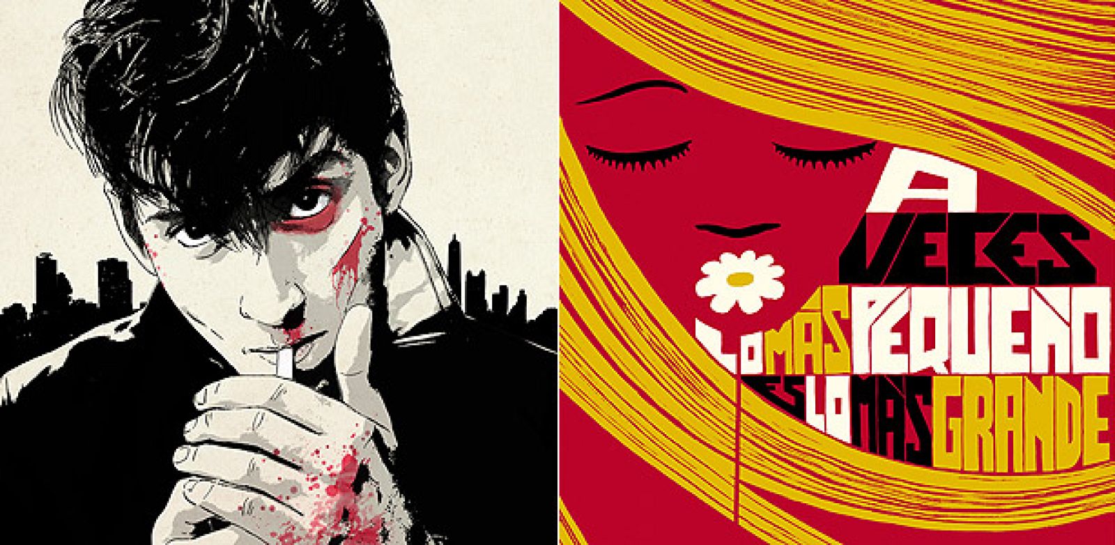 Fragmentos de ilustraciones de Óscar Giménez (Arctic Monkeys) e Iván Solbes (Cartel para la marca Nobel)