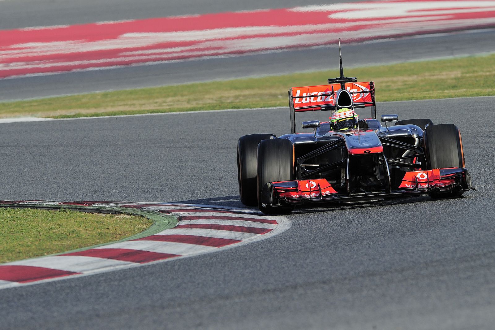 Sergio Pérez, en el circuito de Montmeló