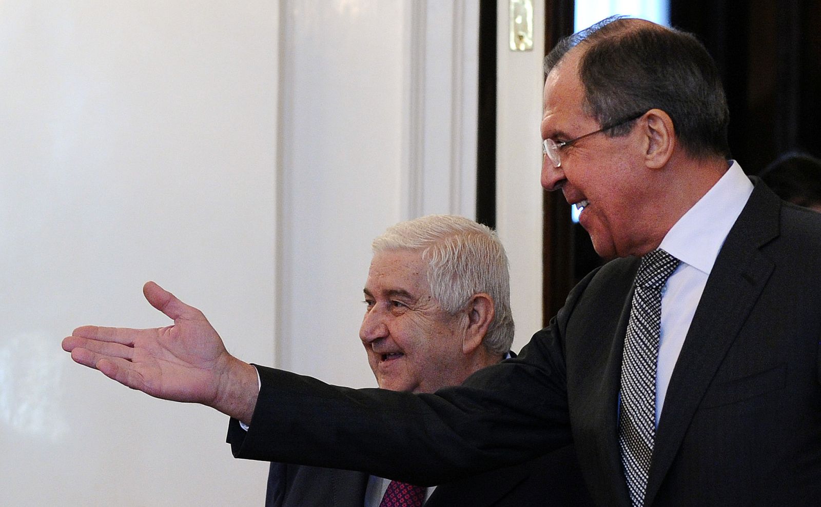Los ministros de Exteriores de Rusia y Siria, Sergei Lavrov y Walid al-Muallem