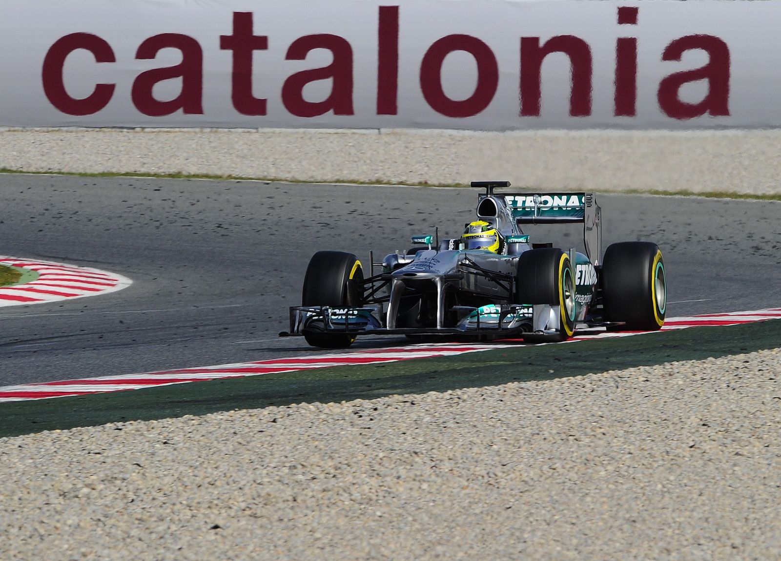 Imagen del alemán Nico Rosberg durante los entrenamientos en Montmeló.